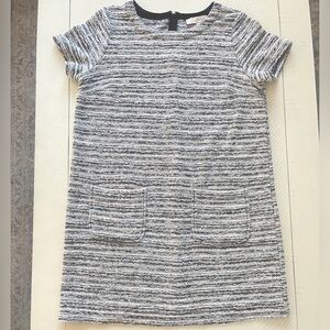 LOFT pocket front multi-color tweed dress with hidden back zipper.